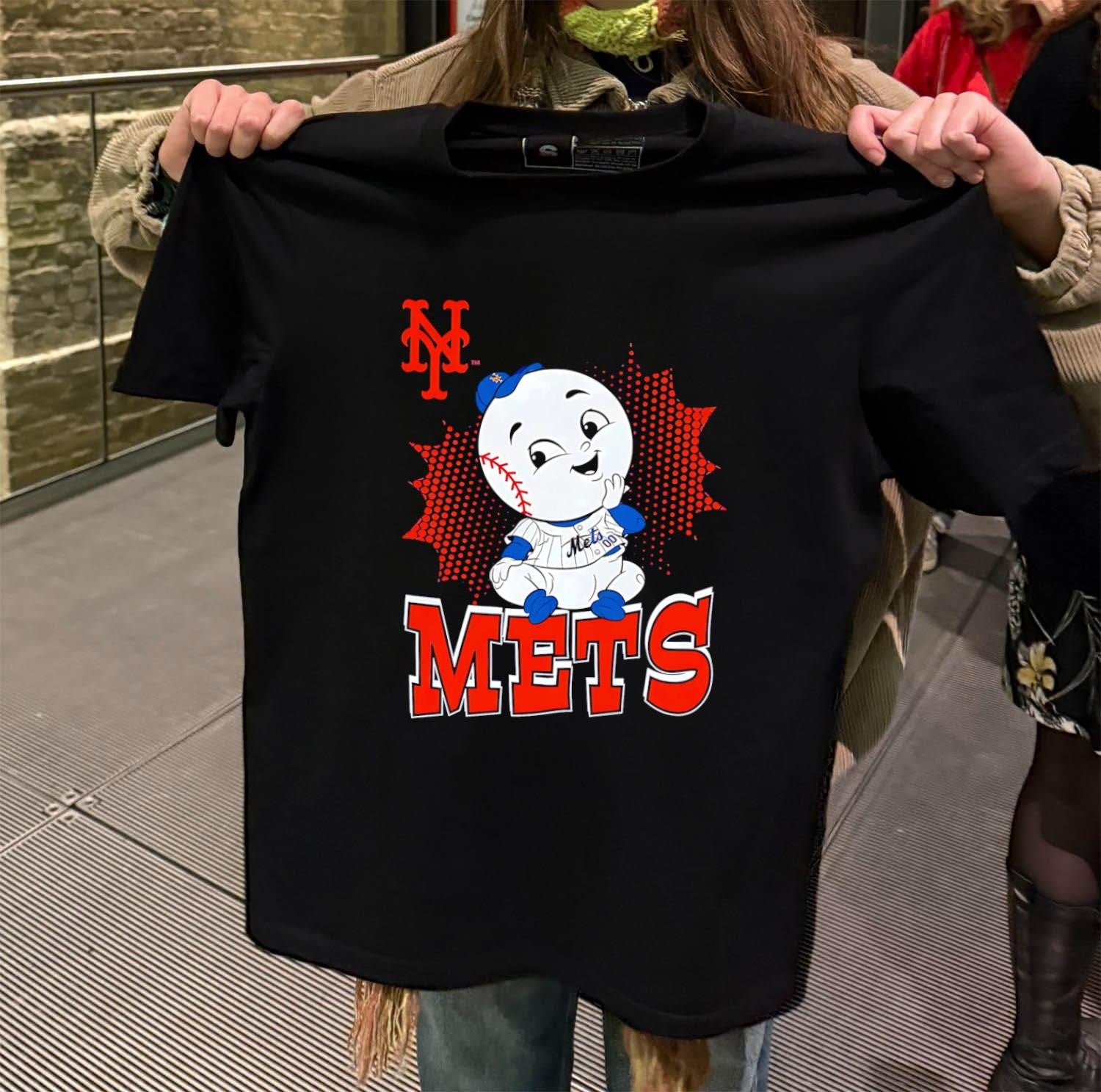 NY Mets Mr. Met Mascot Baseball shirt