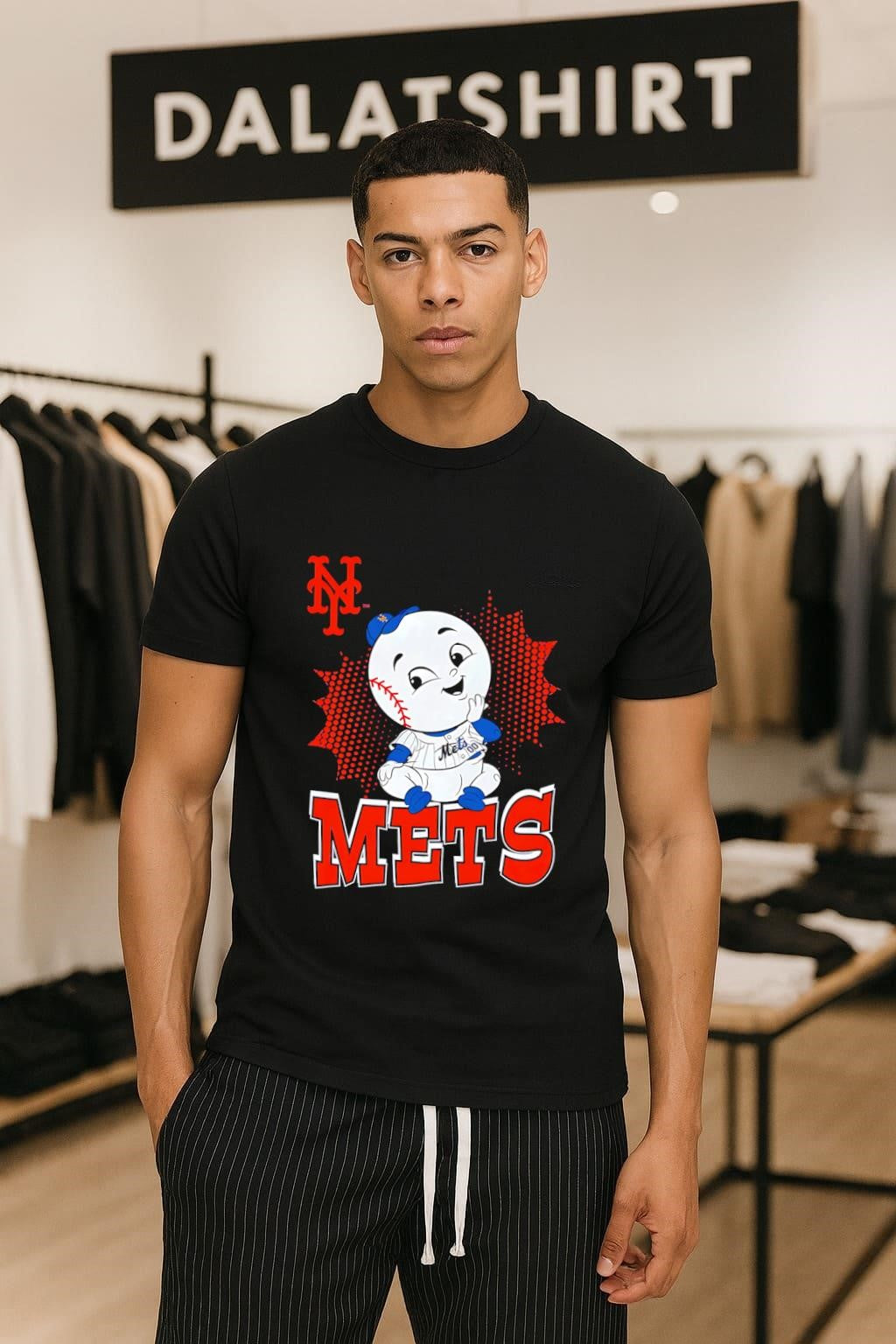 NY Mets Mr. Met Mascot Baseball shirt