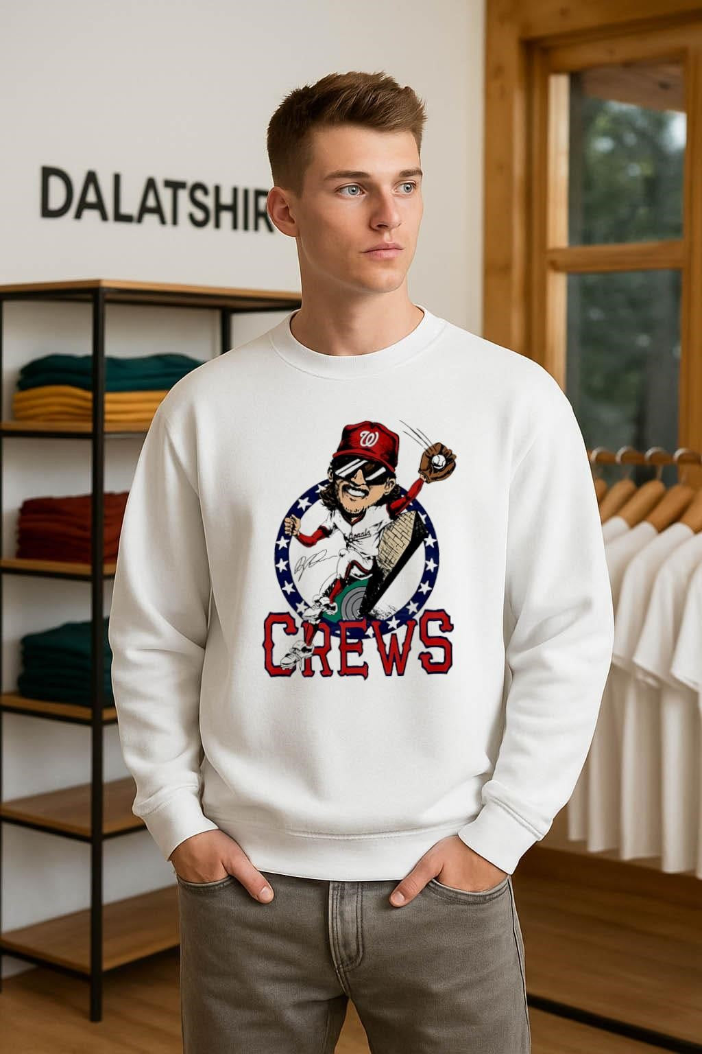 Nationals Dylan Crews Signature MLB cartoon shirt