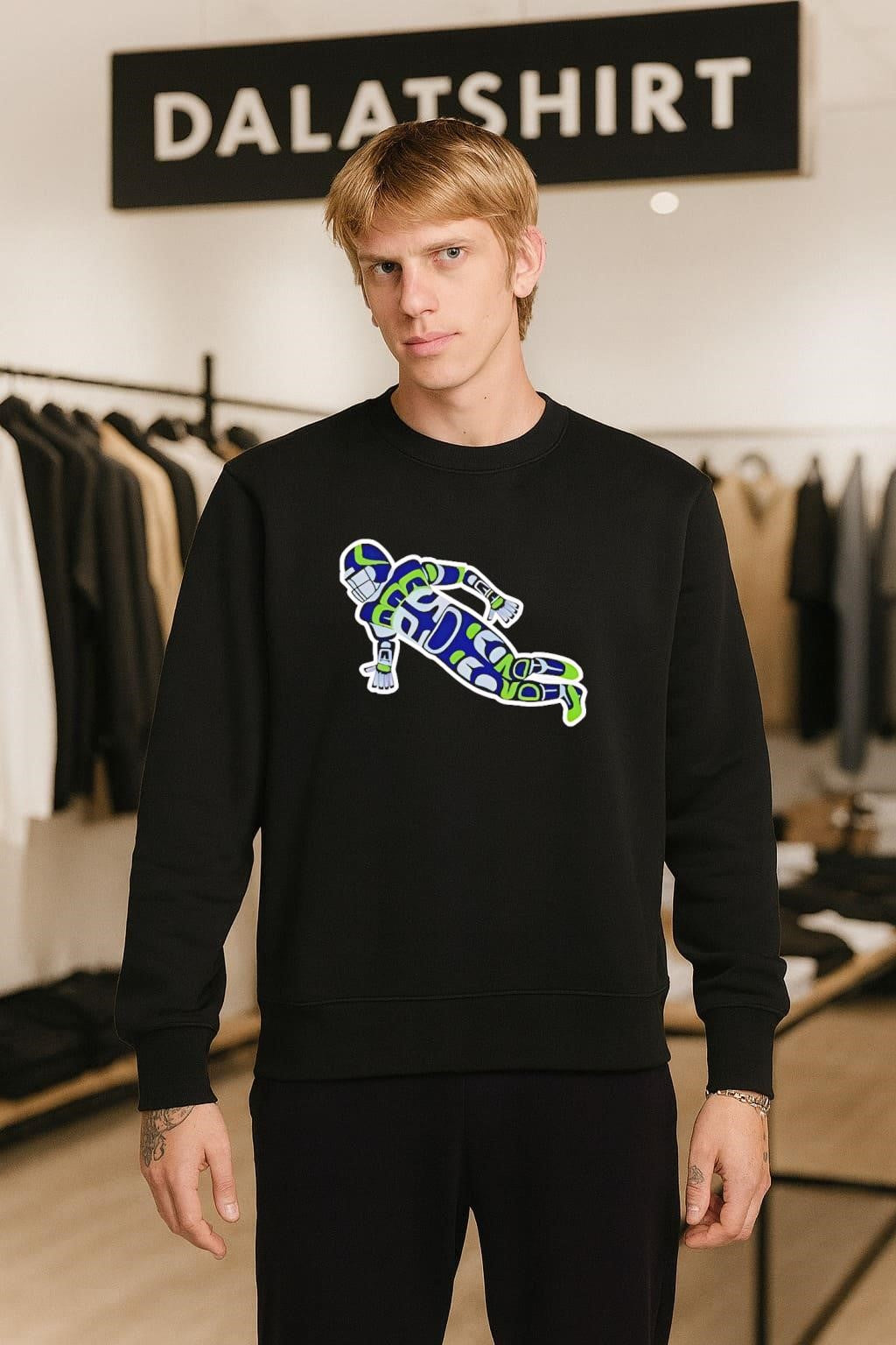 Native American Formline Art Football Player Action Pose shirt
