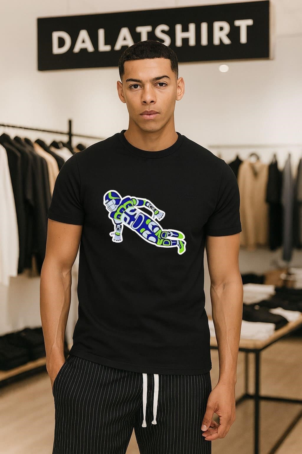 Native American Formline Art Football Player Action Pose shirt