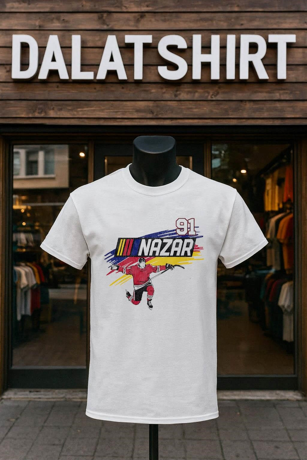 Nazar 91 Chicago Hockey Player Celebration Abstract shirt