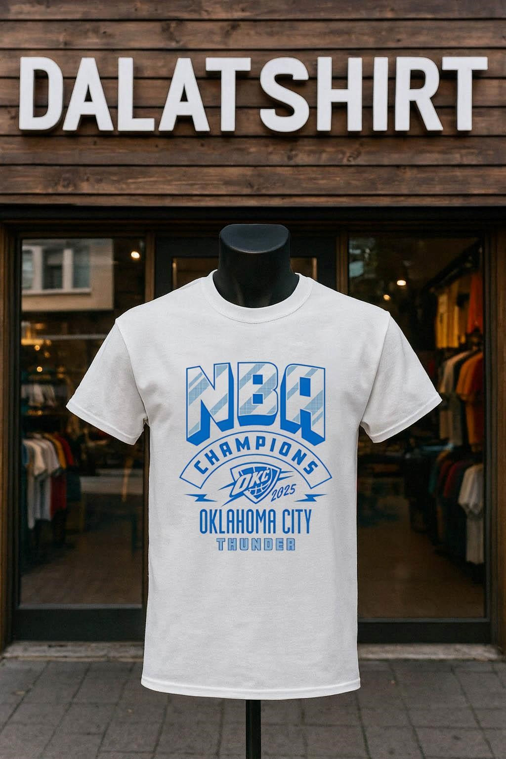 Nba Champions 2025 Oklahoma City Thunder Blue Grid Logo shirt