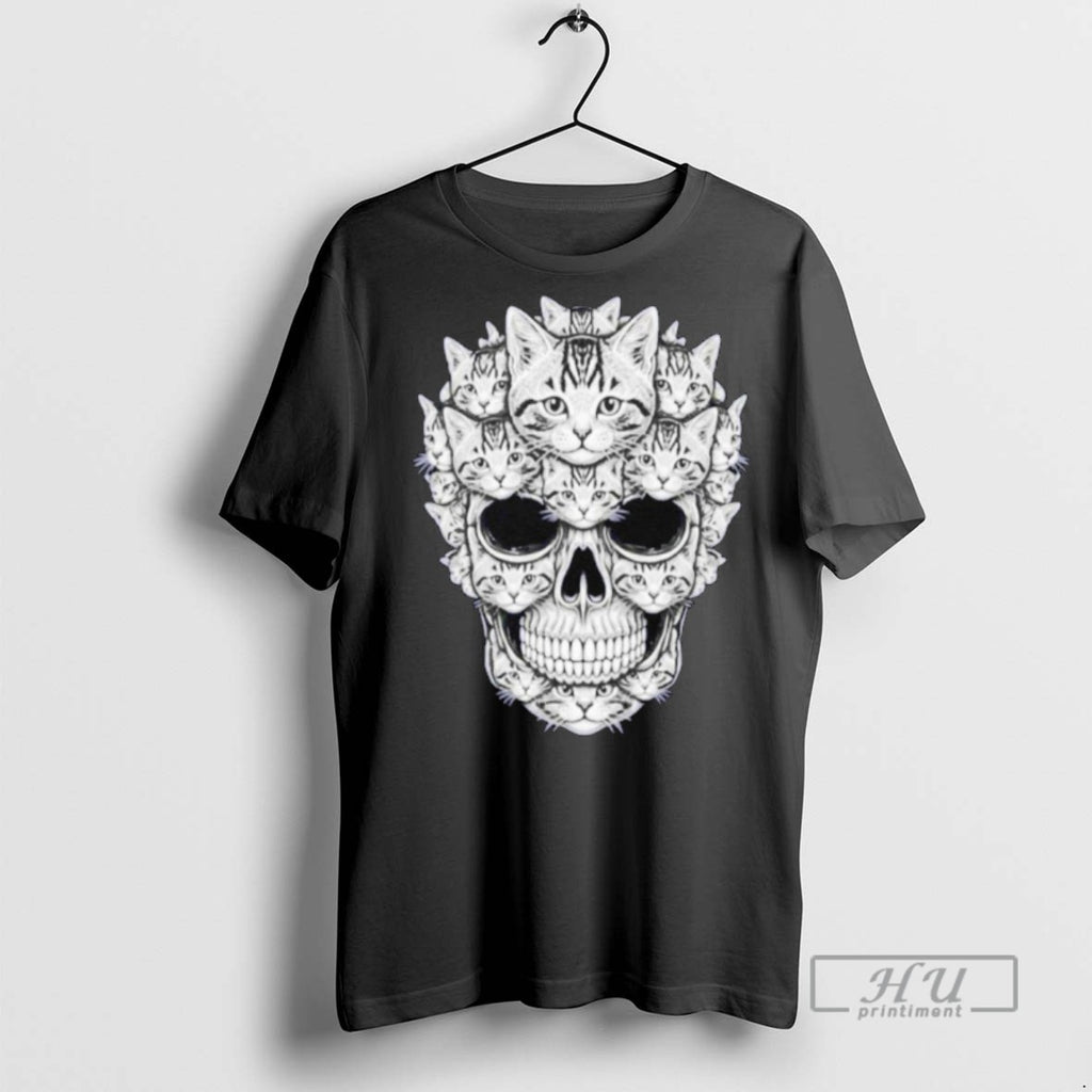 New A Skull But Its Cats Kitty Skeleton Halloween Cat Skull Tee Shirts Sweatshirt Hoodies