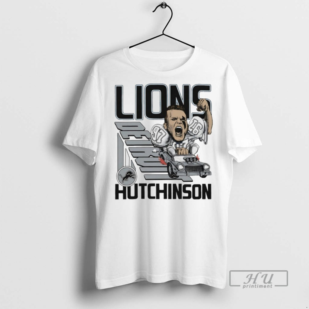 New Aidan Hutchinson Detroit Lions Player Signature Caricature Tee Shirts Sweatshirt Hoodies