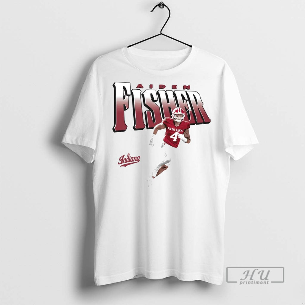 New Aiden Fisher Illustrated Running Indiana Football Tee Shirts Sweatshirt Hoodies