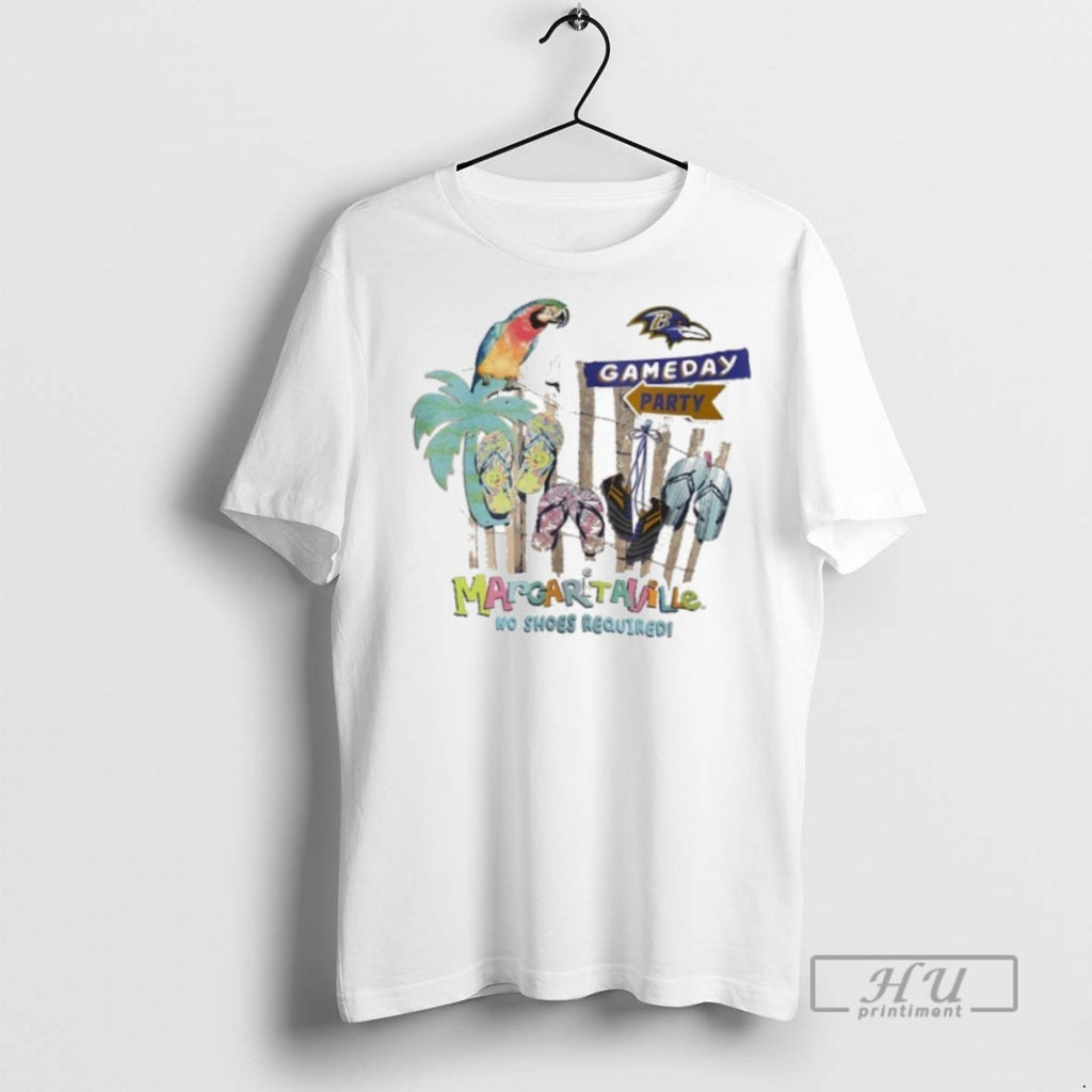New Baltimore Ravens Gameday Party Margaritaville No Shoes Required Tee Shirts Sweatshirt Hoodies