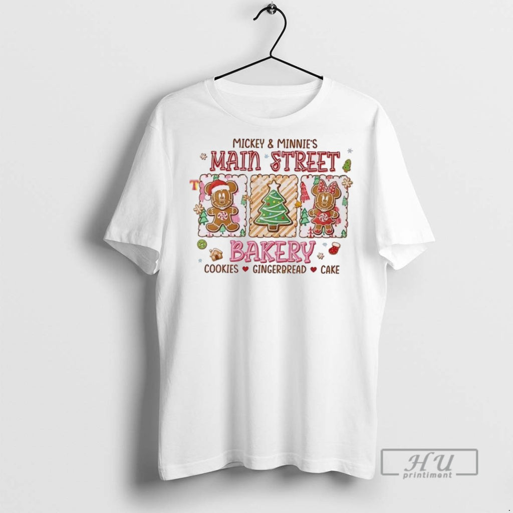 New Christmas Main Street Bakery Cookies Gingerbread Cake Tee Shirts Sweatshirt Hoodies