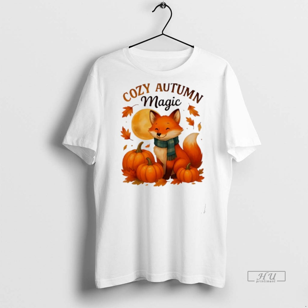 New Cozy Autumn Magic Cute Fox Halloween Graphic Tee Shirt Sweater