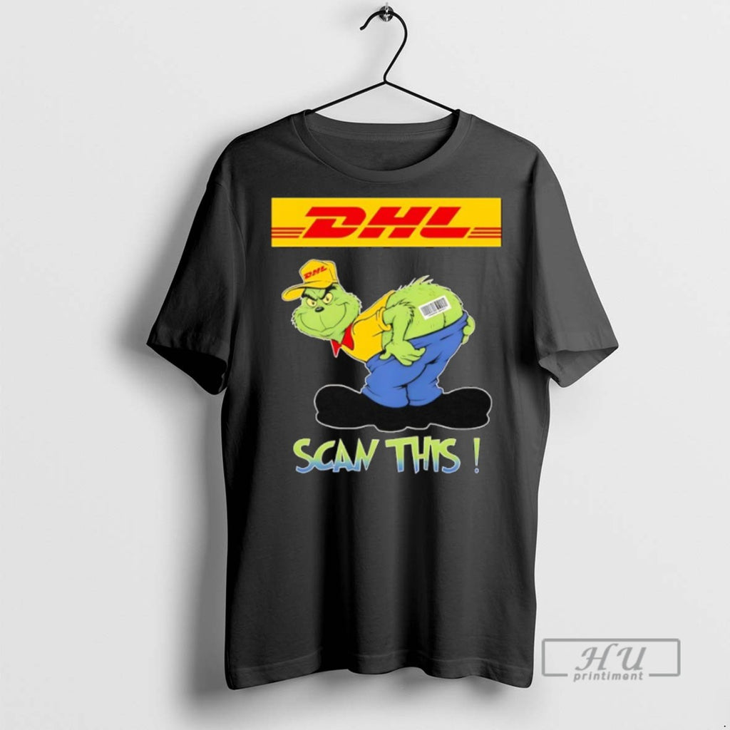 New Grinch Vs Dhl Logo Scan This Tee Shirts Sweatshirt Hoodies