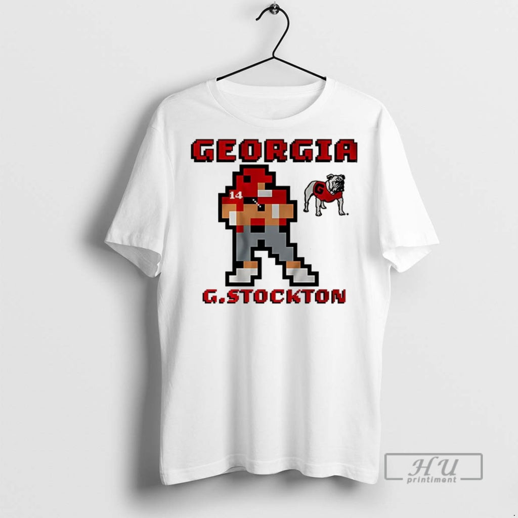 New Gunner Stockton Georgia Bulldogs Football Retro Baller 8 Bit Style Tee Shirts Sweatshirt Hoodies