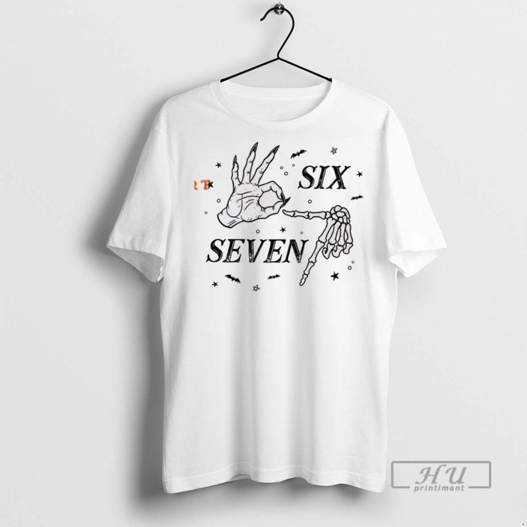 New Halloween Six Seven Skeleton Hand Tee Shirts Sweatshirt Hoodies