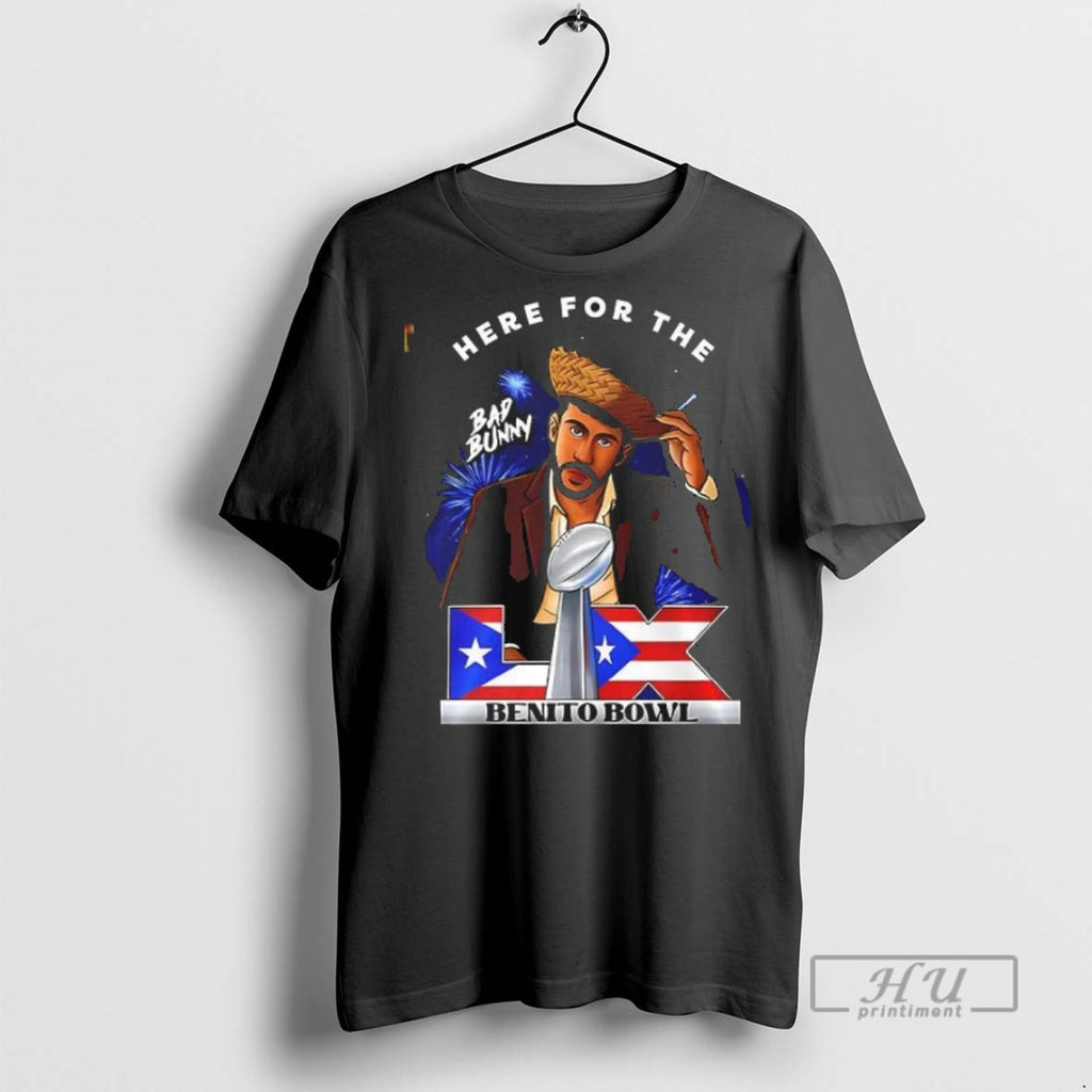 New Here For The Bad Bunny Benito Bowl Lix Tee Shirts Sweatshirt Hoodies