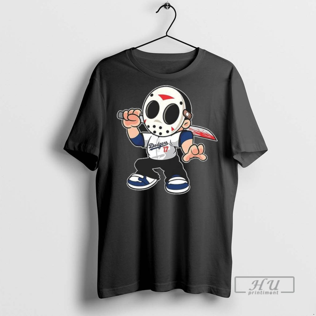 New Jason Voorhees Los Angeles Dodgers 17 Halloween Tee Shirts Sweatshirt Hoodies