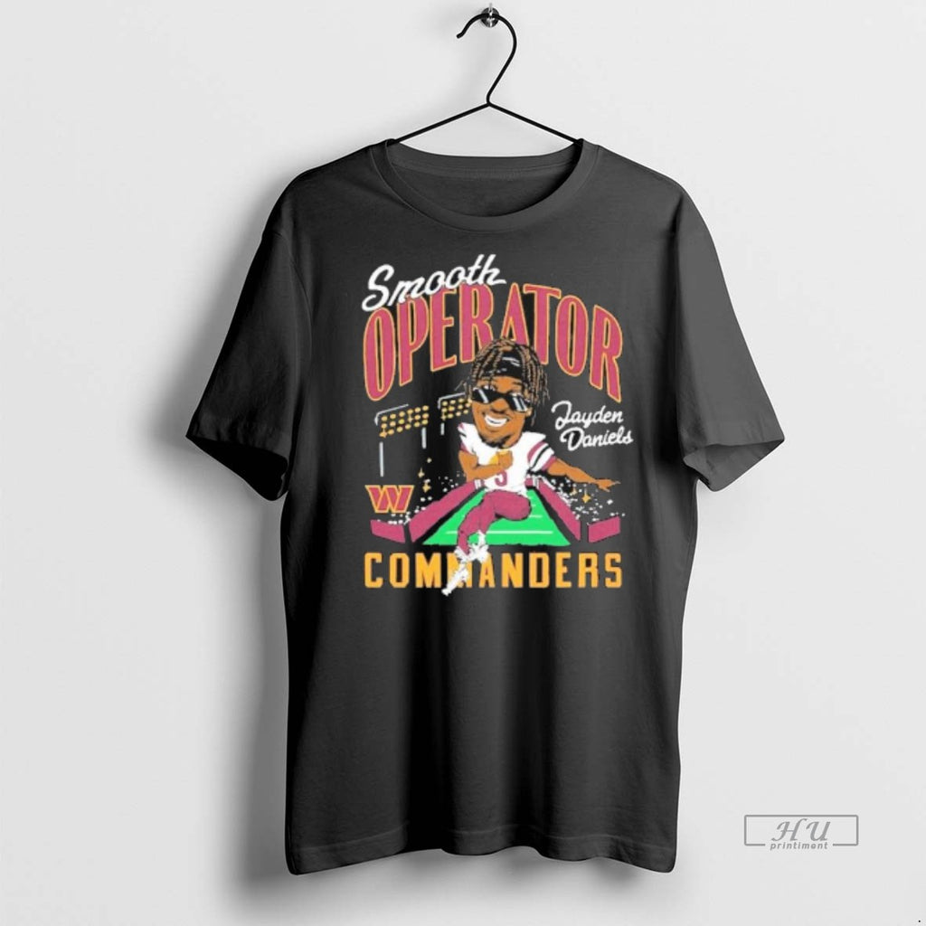 New Jayden Daniels Washington Commanders Smooth Operator Caricature Player Graphic Tee Shirt Sweater