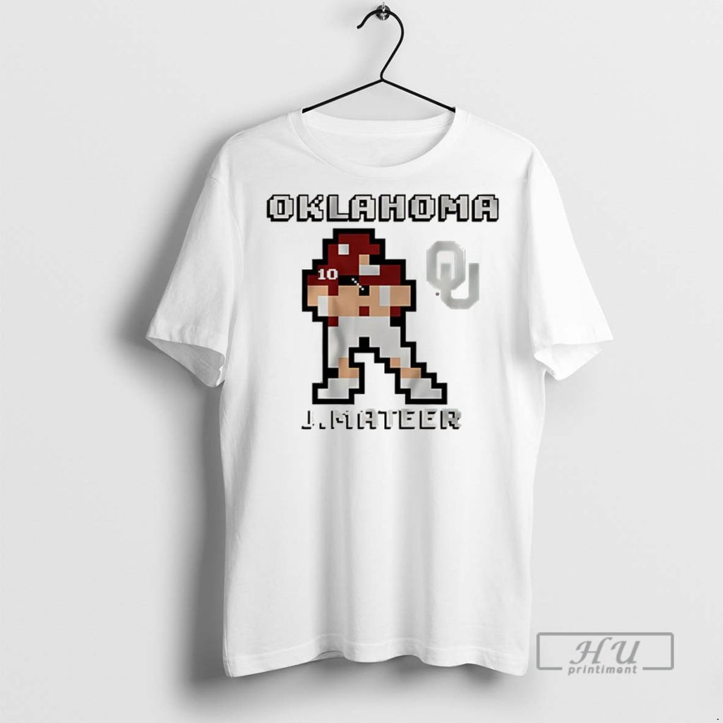 New John Mateer Oklahoma Football Retro Baller 8 Bit Style Tee Shirts Sweatshirt Hoodies
