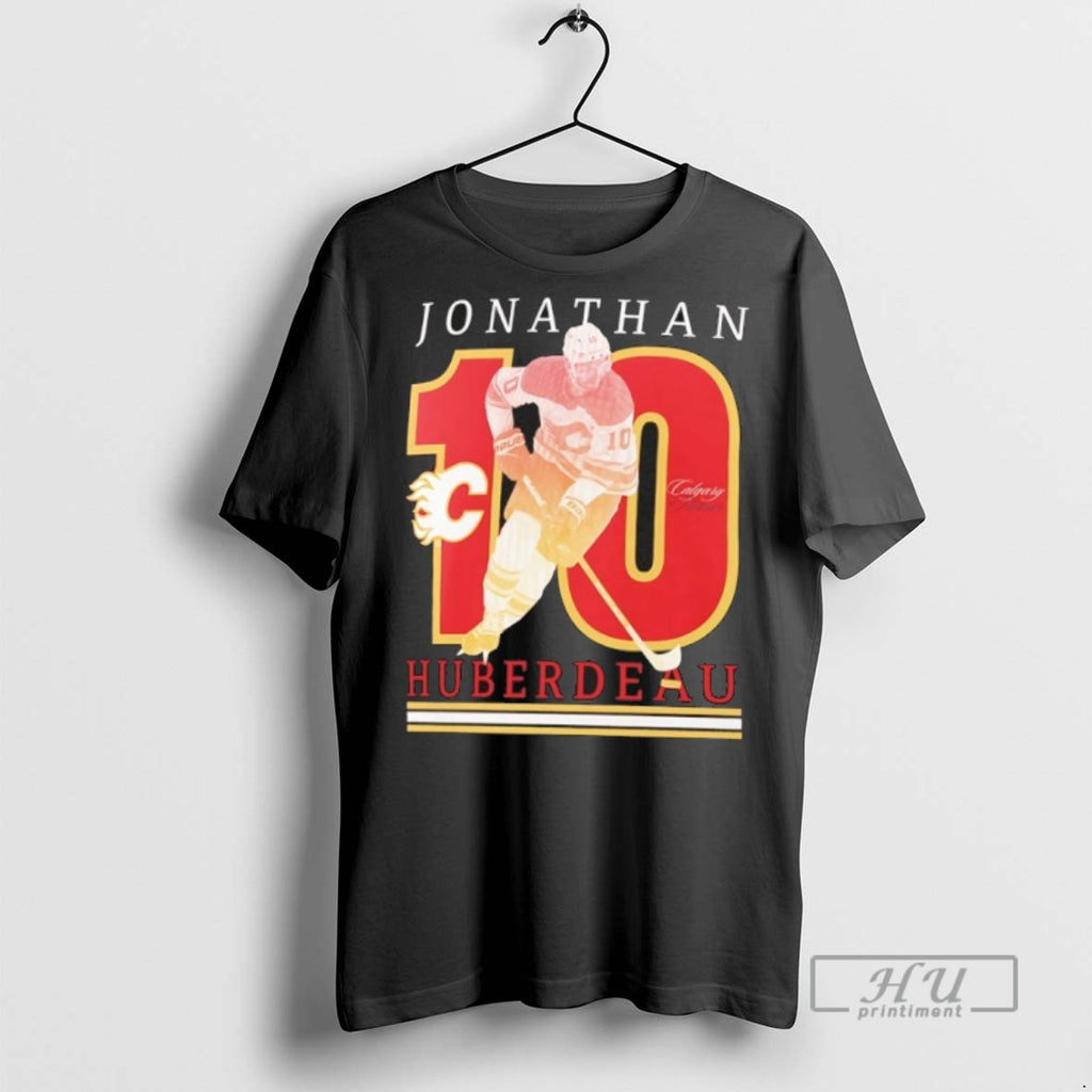New Jonathan Huberdeau 10 Calgary Flames Player Show Tee Shirts Sweatshirt Hoodies
