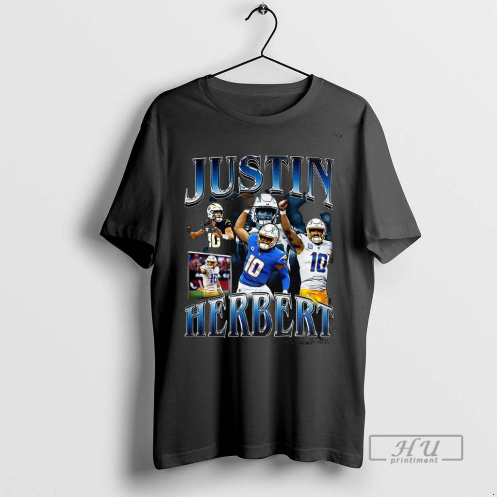 New Justin Herbert Los Angeles Chargers Football Player Collage Vintage Graphic Tee Shirt Sweatshirt Hoodies