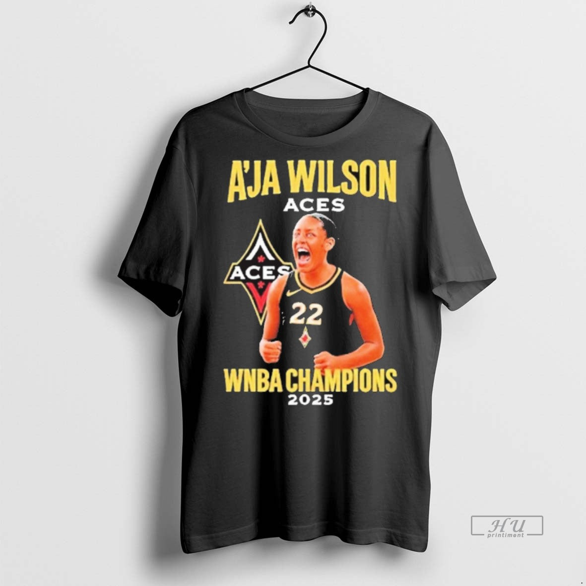 New Las Vegas Aces Aja Wilson Wnba Champions 2025 Graphic Graphic Tee Shirt Sweater