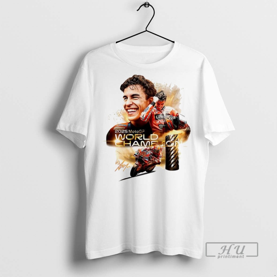 New Marc Marquez Ducati Lenovo Team Motogp 2025 World Champhions Grand Prix Signature Tee Shirts