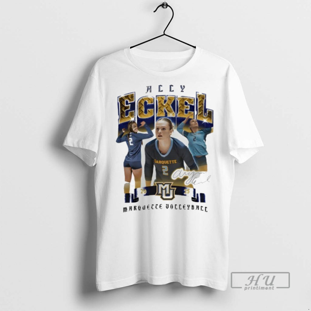 New Marquette Volleyball Allyson Eckel Graphic Signature Tee Shirts Sweatshirt Hoodies