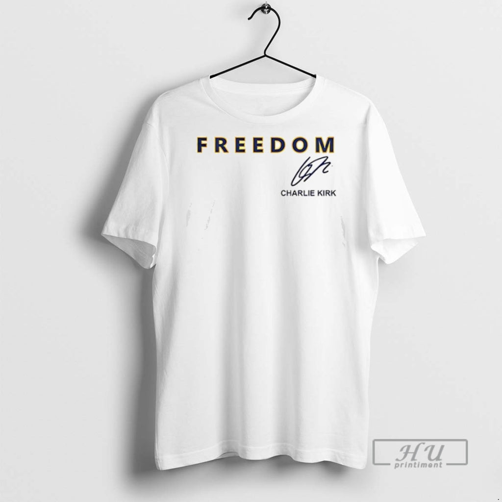 New Montana State X Charlie Kirk Freedom Signature Double Sided Tee Shirts Sweatshirt Hoodies