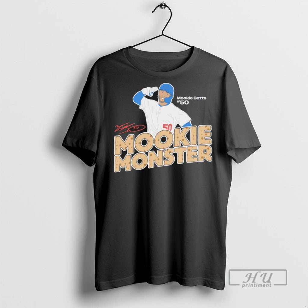 New Mookie Monster Mookie Betts 50 Los Angeles Dodgers Signature Tee Shirts Sweatshirt Hoodies