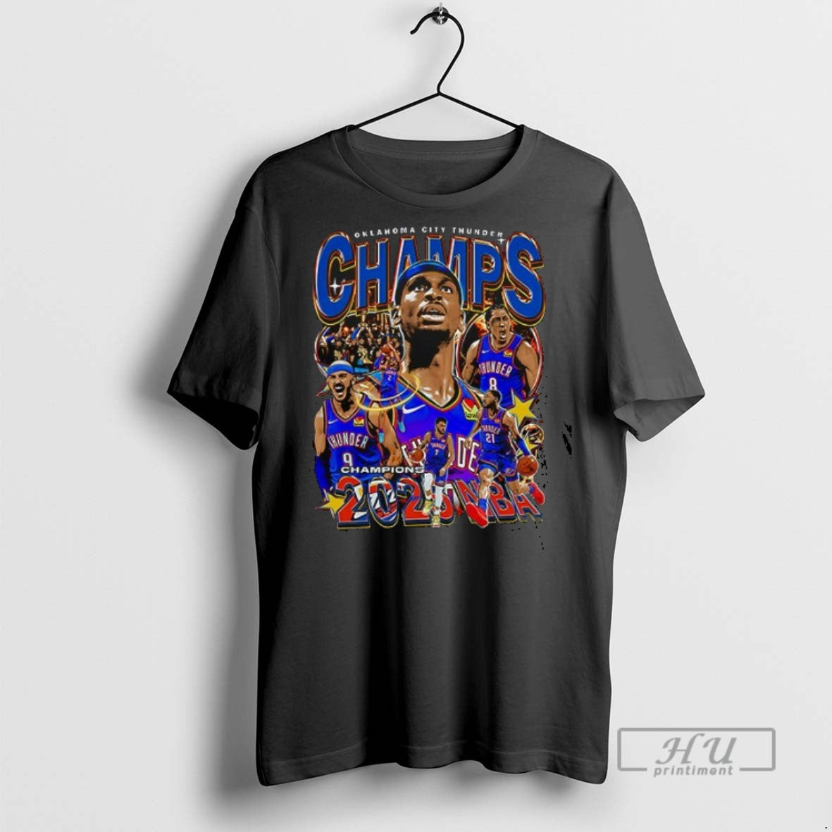 New Oklahoma City Thunders 2025 Nba Champions 1st Ring Double Sided Tee Shirts Sweatshirt Hoodies