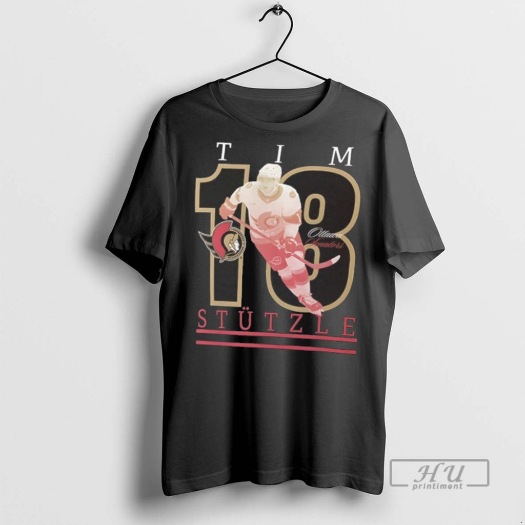 New Ottawa Senators Tim Stutzle 18 Player Show 2 Sided Tee Shirts Sweatshirt Hoodies