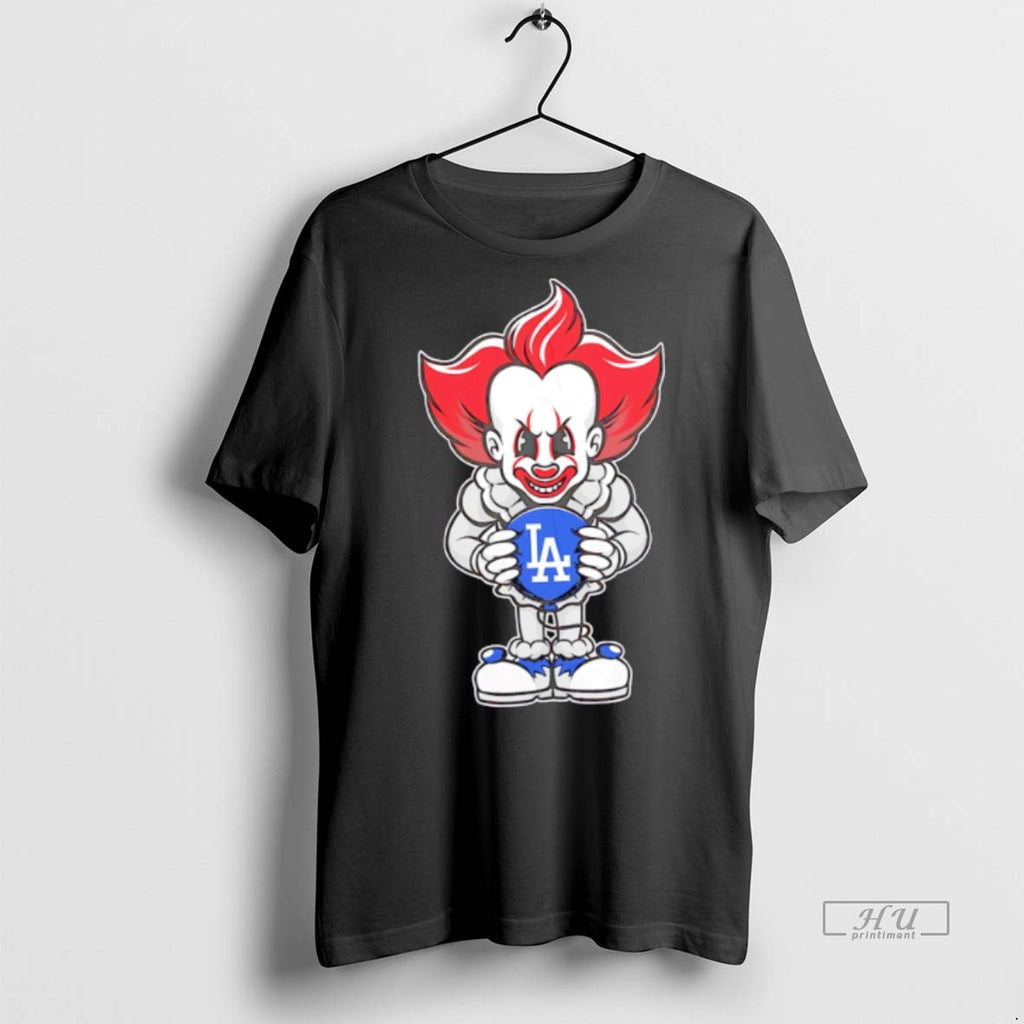 New Pennywise Los Angeles Dodgers Halloween Graphic Tee Shirt Sweater