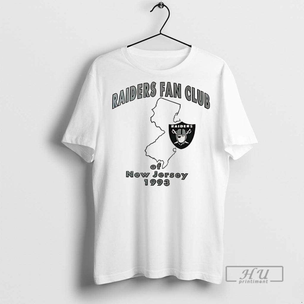 New Raiders Fan Club Of New Jersey 1993 Vintage Football Lovers Tee Shirts Sweatshirt Hoodies