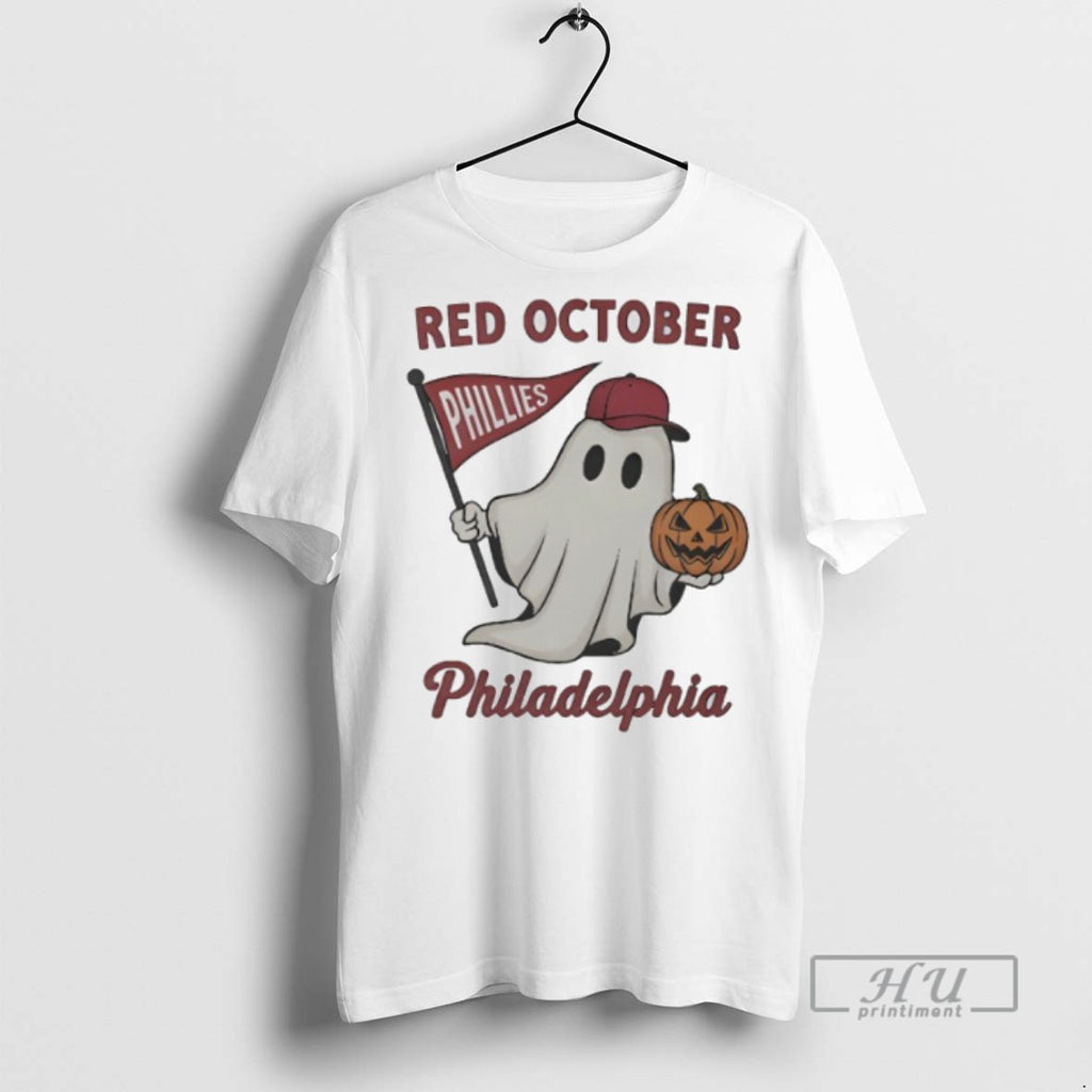 New Red October Philadelphia Phillies Ghost Halloween Tee Shirts Sweatshirt Hoodies
