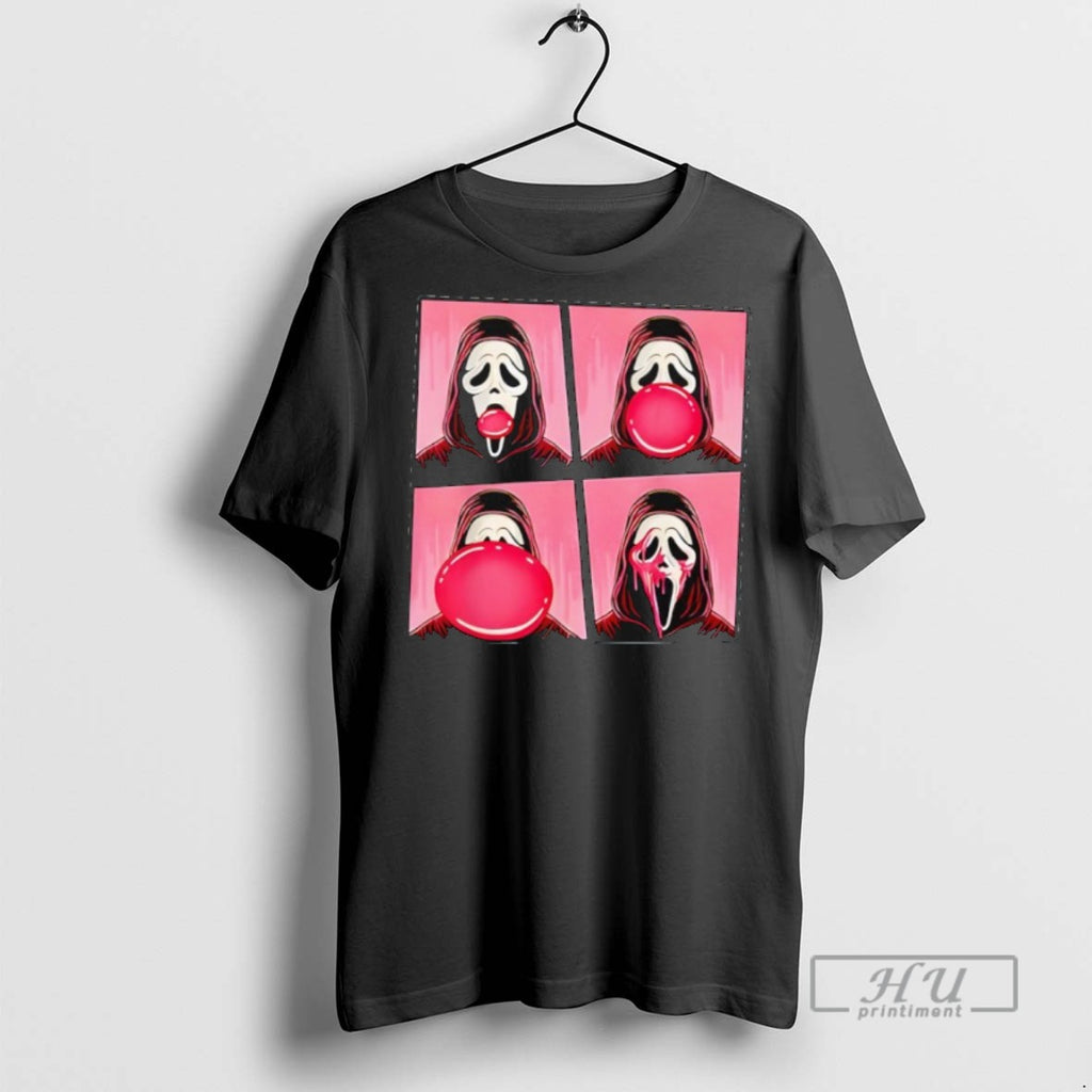 New Scary Face Bubble Gum In October We Wear Pink Ghost Meme Tee Shirts