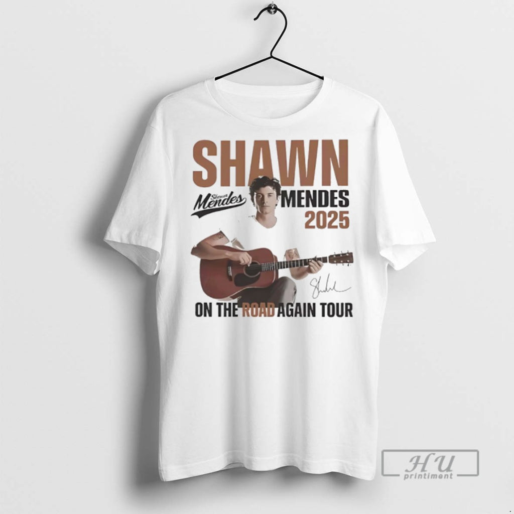 New Shawn Mendes On The Road Again Tour 2025 Signature Tee Shirts Sweatshirt Hoodies