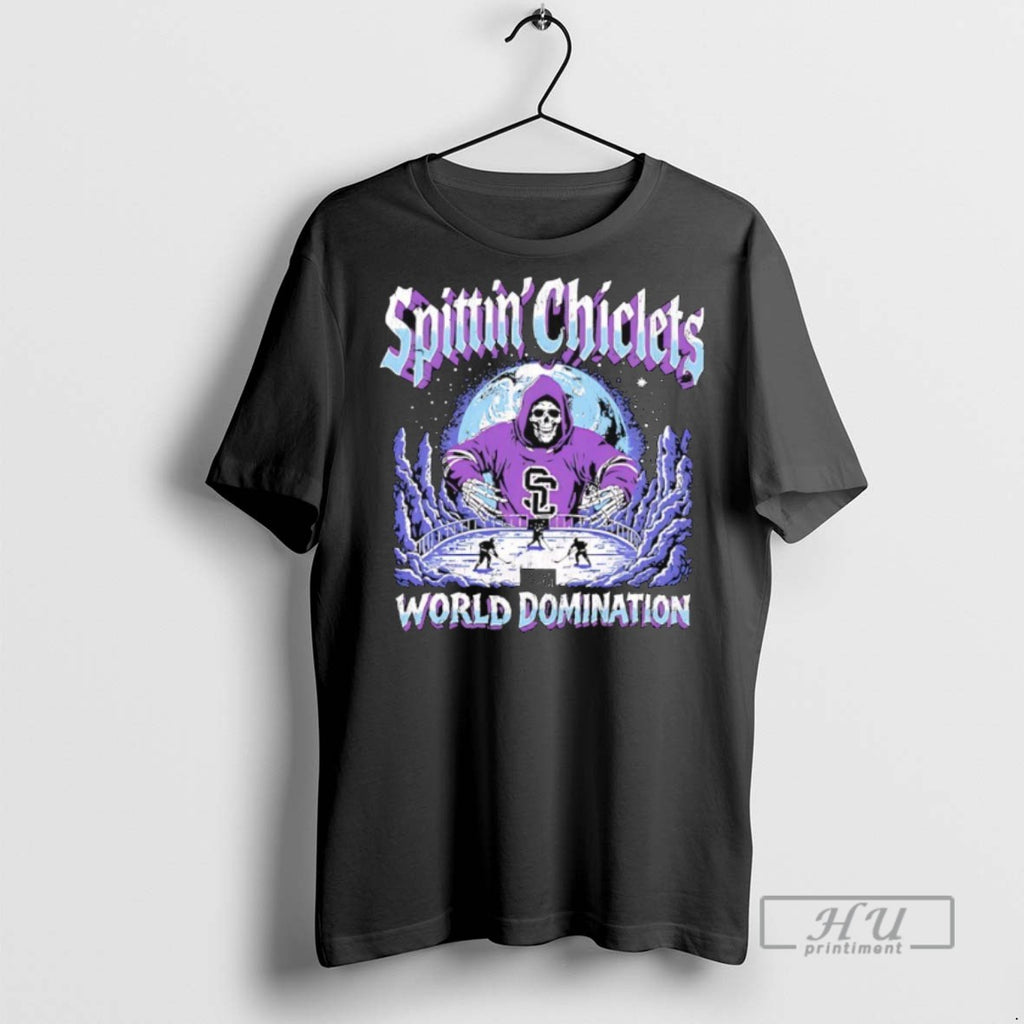 New Spittin Chiclets World Domination Skeleton Tee Shirts Sweatshirt Hoodies