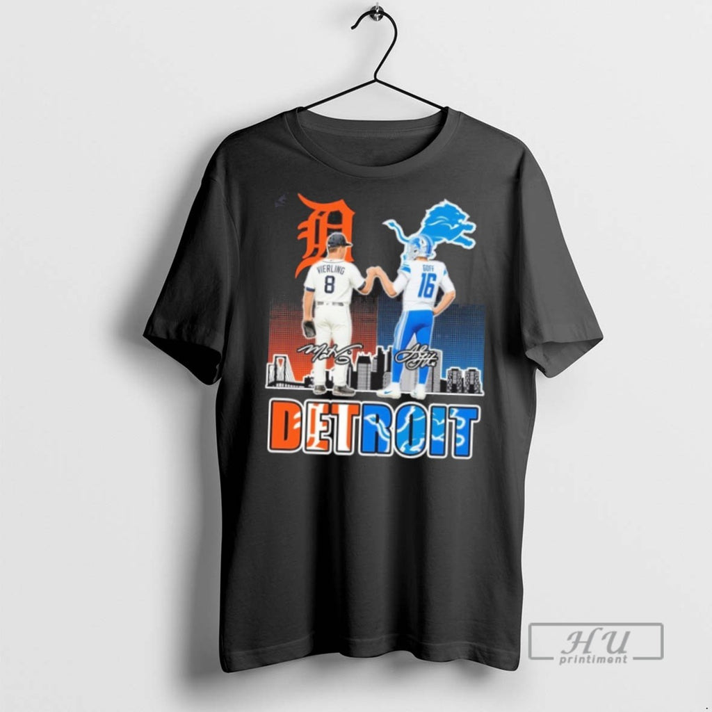 New Tigers Vierling And Lions Jared Goff Detroit Tee Shirts Sweatshirt Hoodies