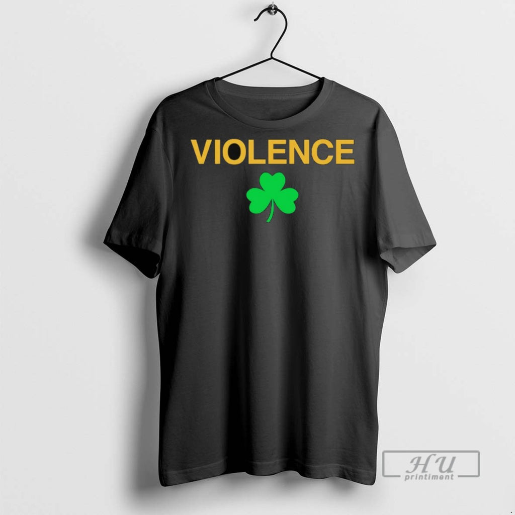 New Violence Shamrock Notre Dame Fighting Irish Tee Shirts Sweatshirt Hoodies