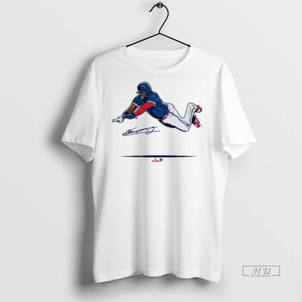New Vladimir Guerrero Jr Super Vlad Flying Slide Graphic Tee Shirt Sweater