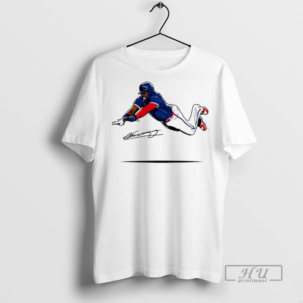 New Vladimir Guerrero Jr Toronto Blue Jays Super Vlad Flying Slide Signature Tee Shirts