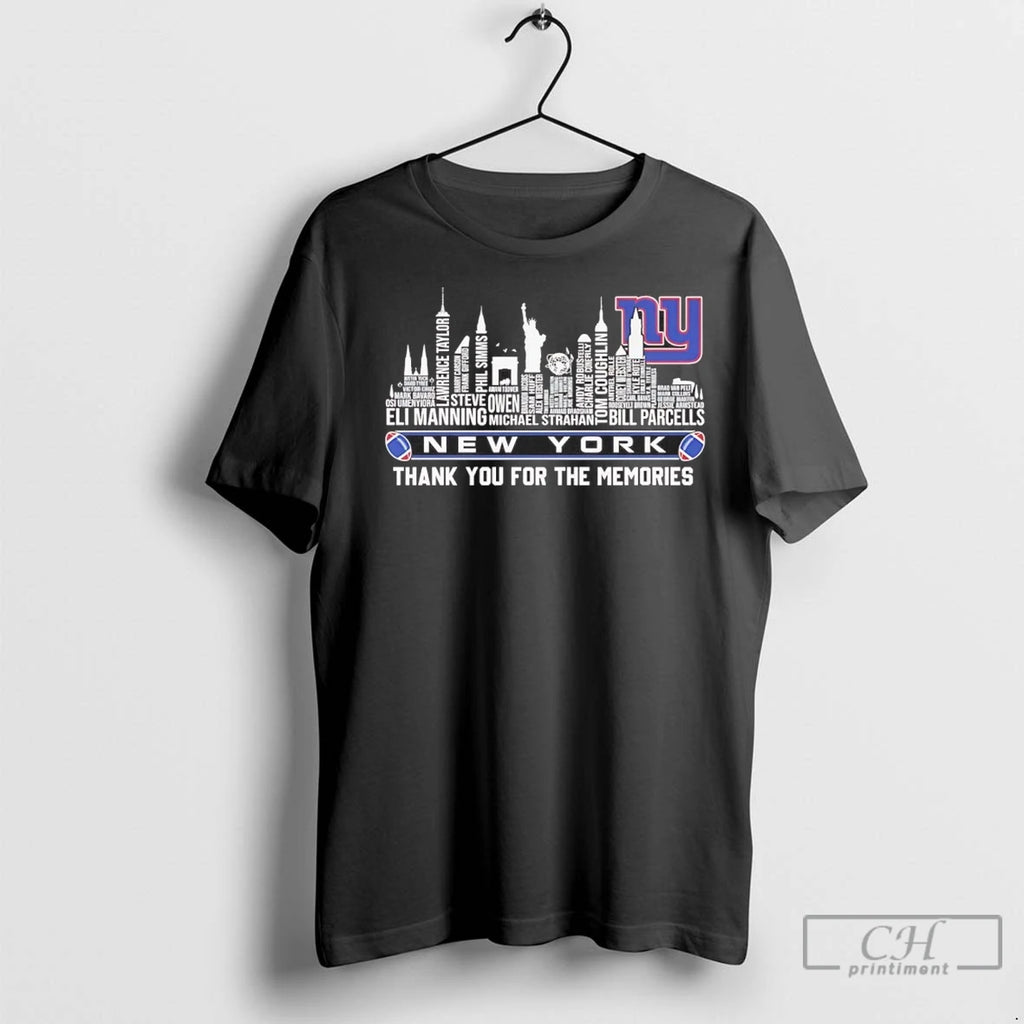 New York Giants Players Names City Skyline Thank You For The Memories T Shirts
