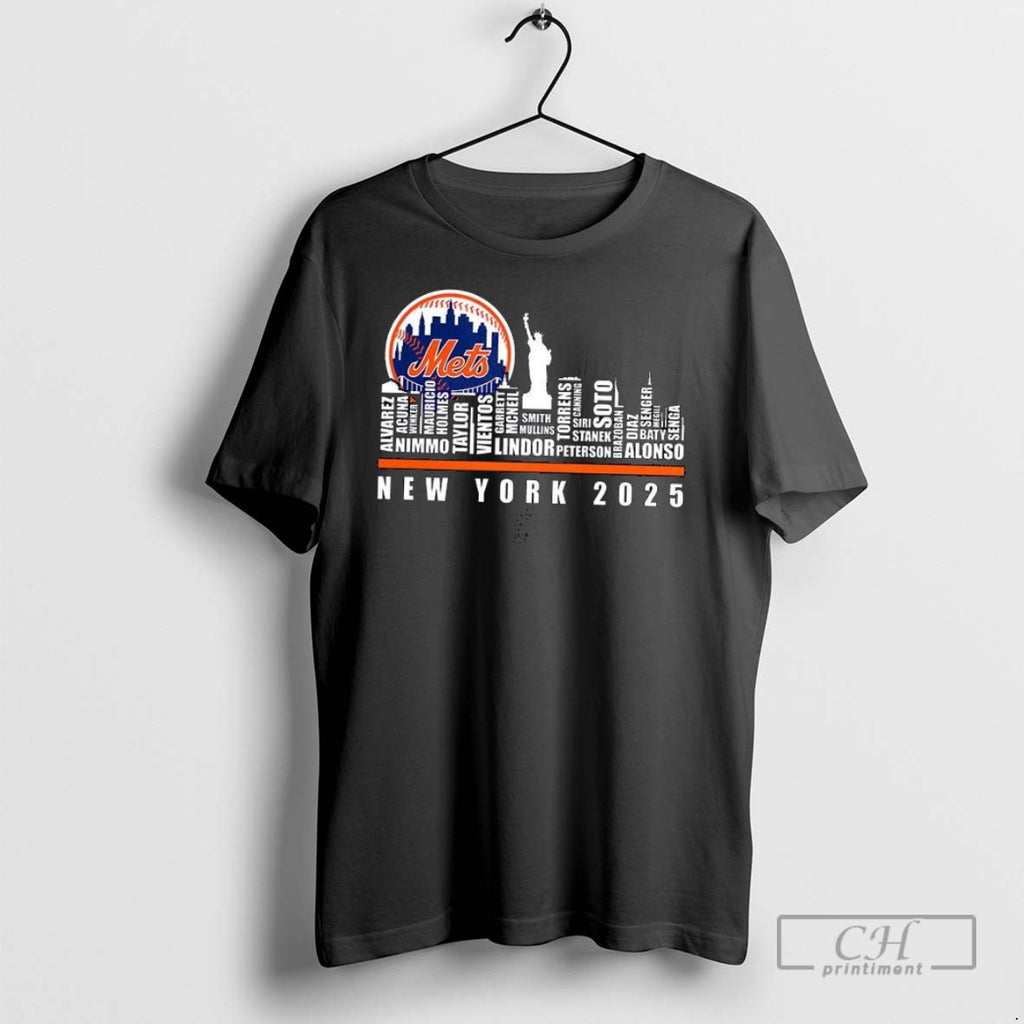 New York Mets 2025 Name City Skyline T Shirts