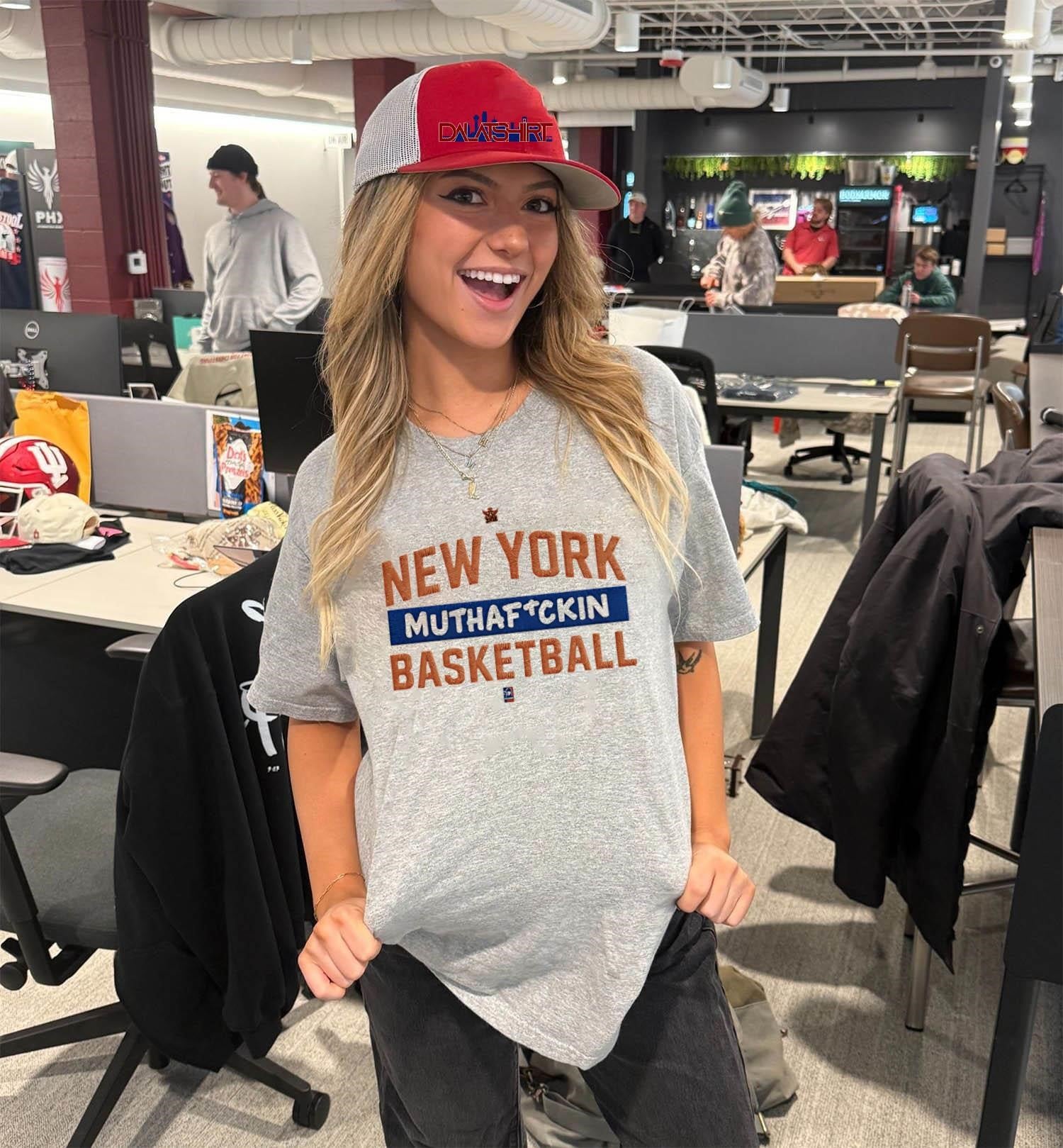 New York Muthafckin Basketball Orange and Blue shirt