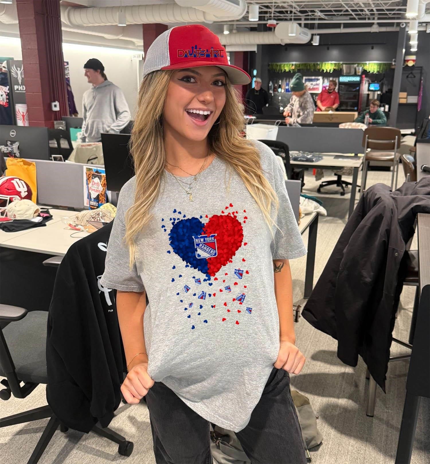 New York Rangers Blue Red Heart Logo Hockey shirt