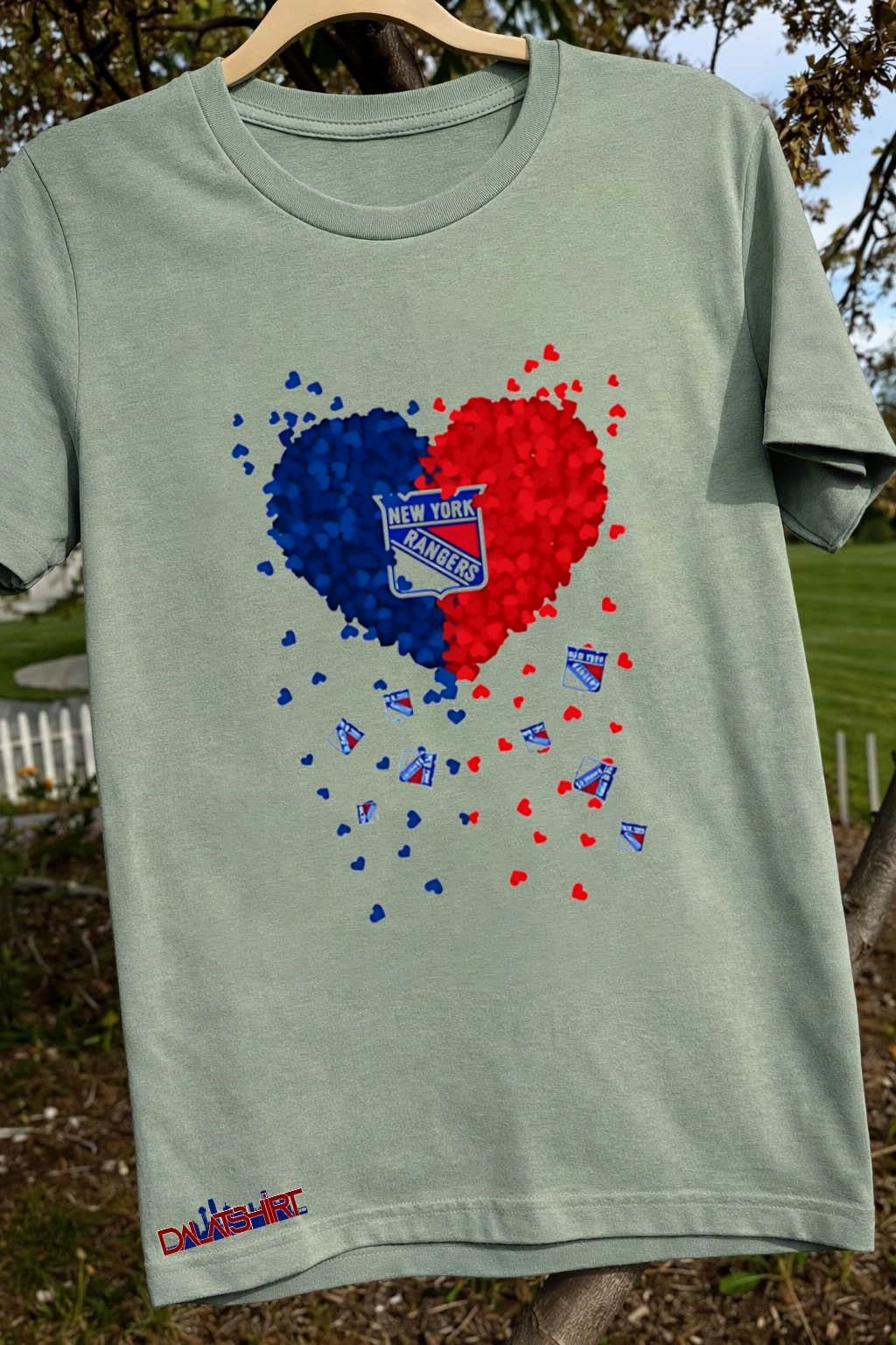 New York Rangers Blue Red Heart Logo Hockey shirt