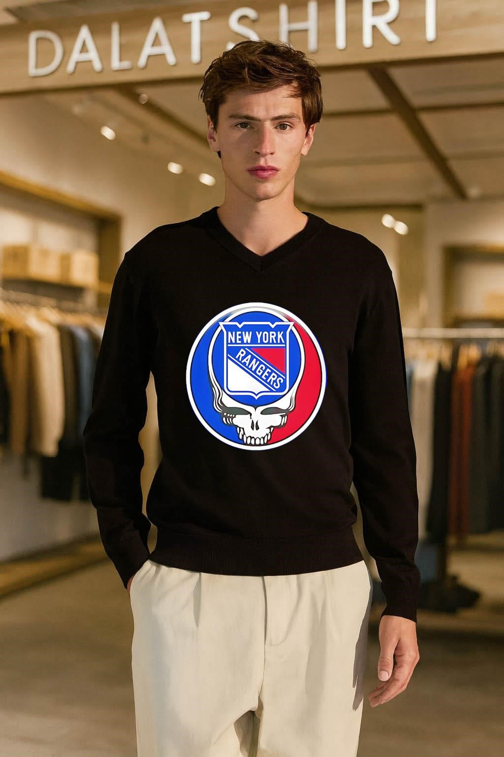 New York Rangers Grateful Dead Skull shirt