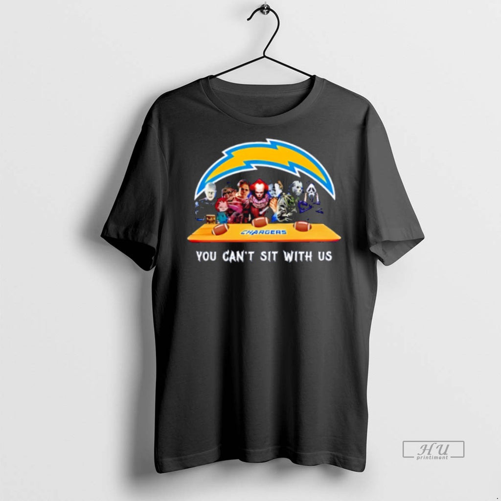 New You Cant Sit With Us Chargers Football Horror Movies Halloween Graphic Tee Shirt Sweater