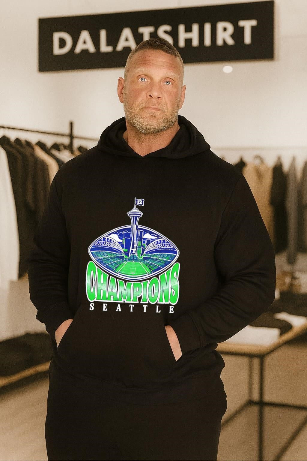 Seattle Champions Space Needle Stadium Field 12 Flag shirt