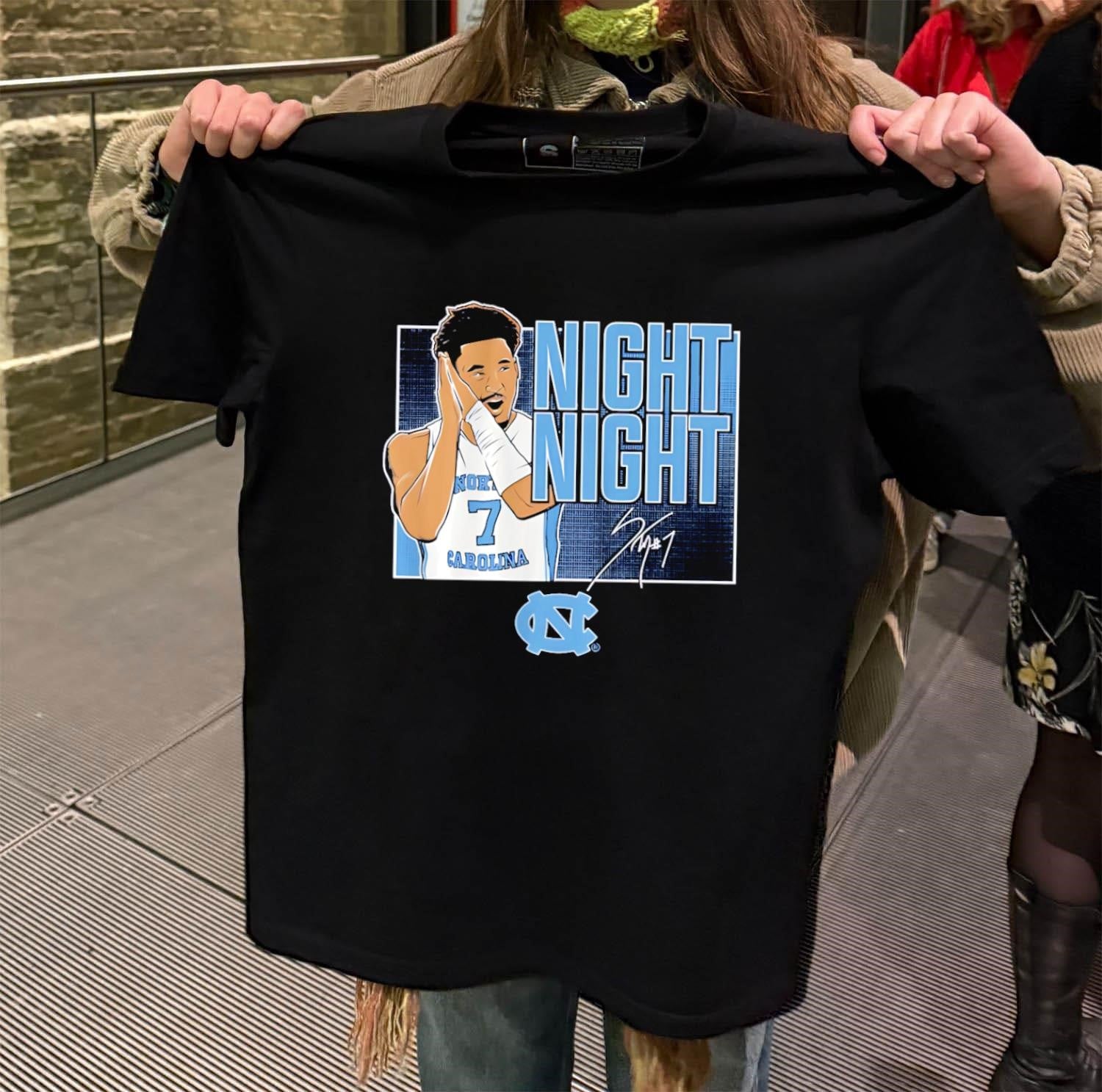 Night Night North Carolina Tar Heels Basketball Number 7 Player shirt