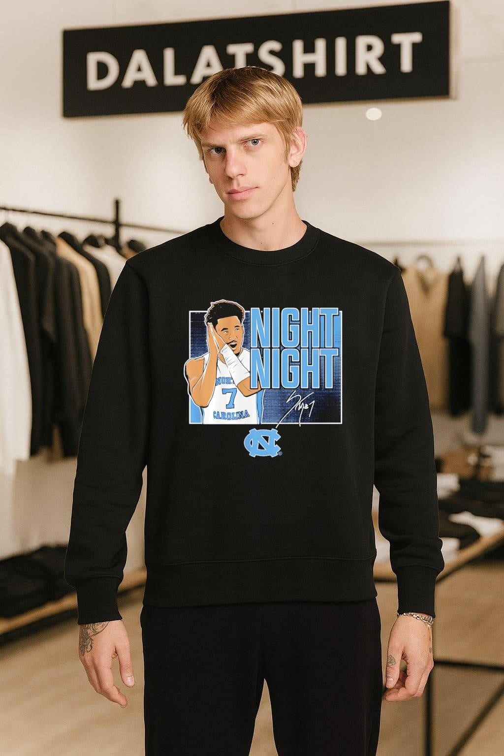 Night Night North Carolina Tar Heels Basketball Number 7 Player shirt