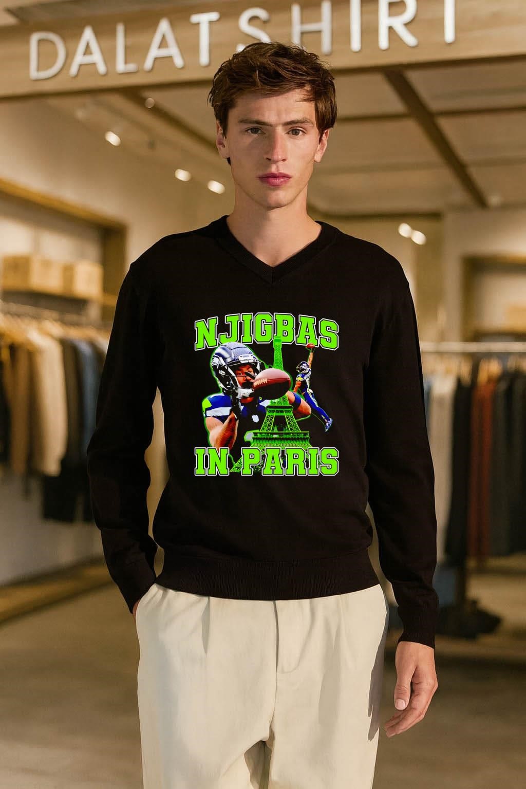 Njigbas In Paris Jaxon Smith-Njigba Eiffel Tower Football shirt
